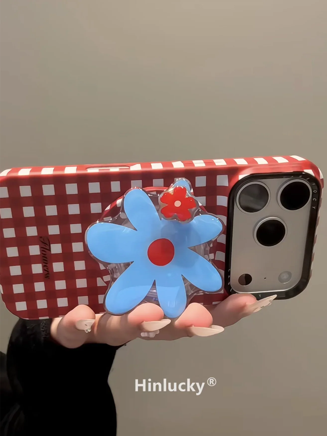 Ameigas Carnival Bloom Case - Spinning Gingham Flower MagSafe Cover - Ameigas