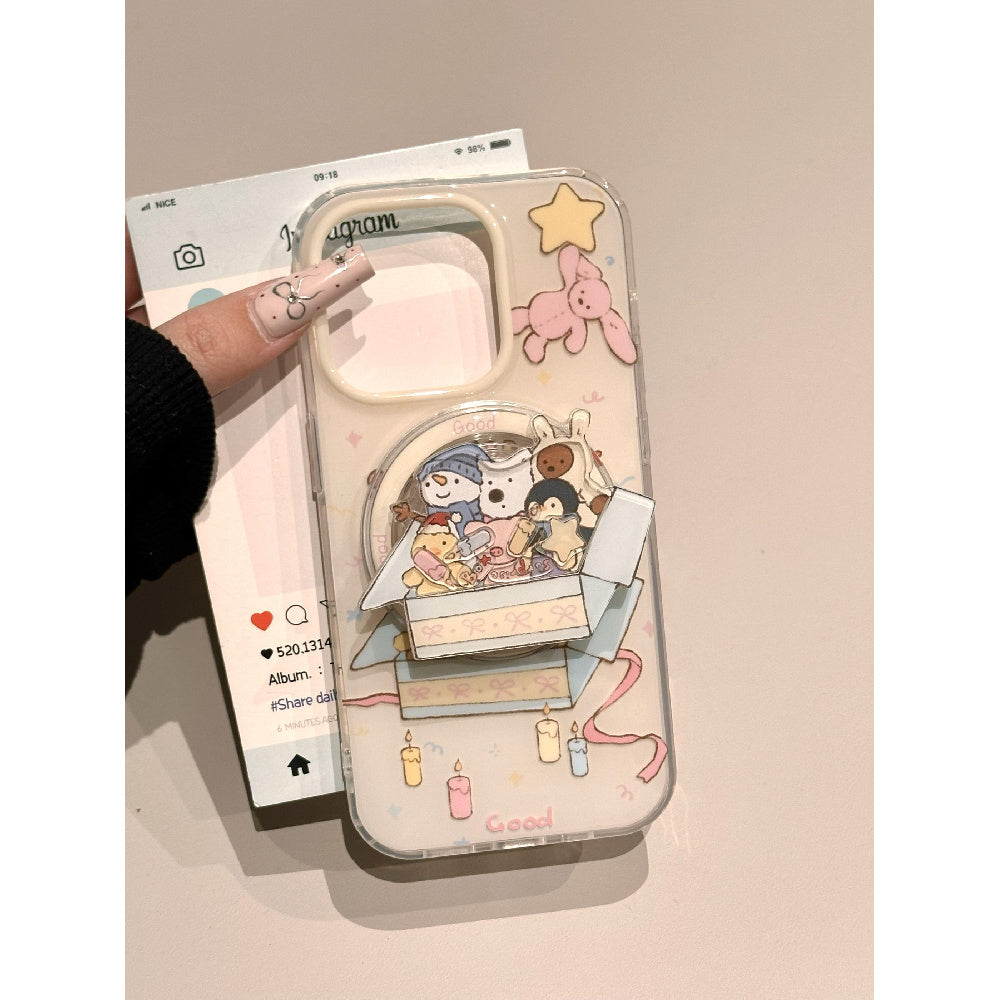 Ameigas Jellycat Gift Box Animal Magnetic Stand Phone Case