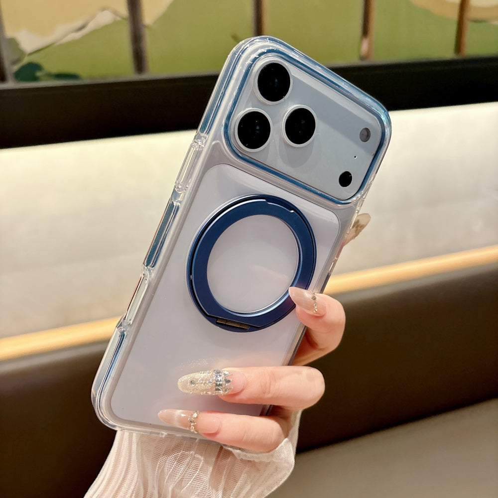 Ameigas Ice Crystal Magnetic Stand Phone Case – 360° Rotating Shockproof Cover