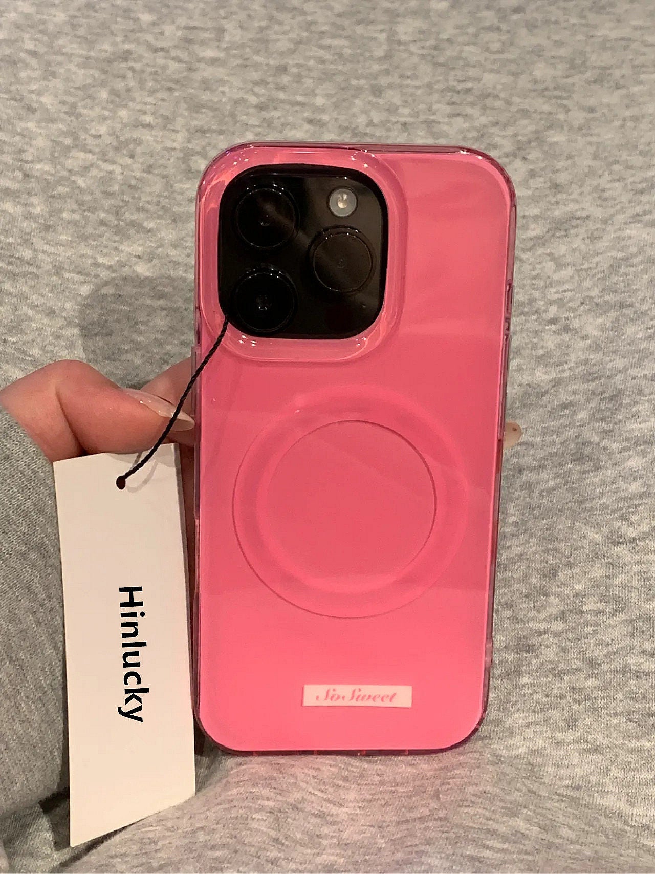 Ameigas Sweet Edge Case - Dusty Rose Heart with Studded Accent & MagSafe Stand