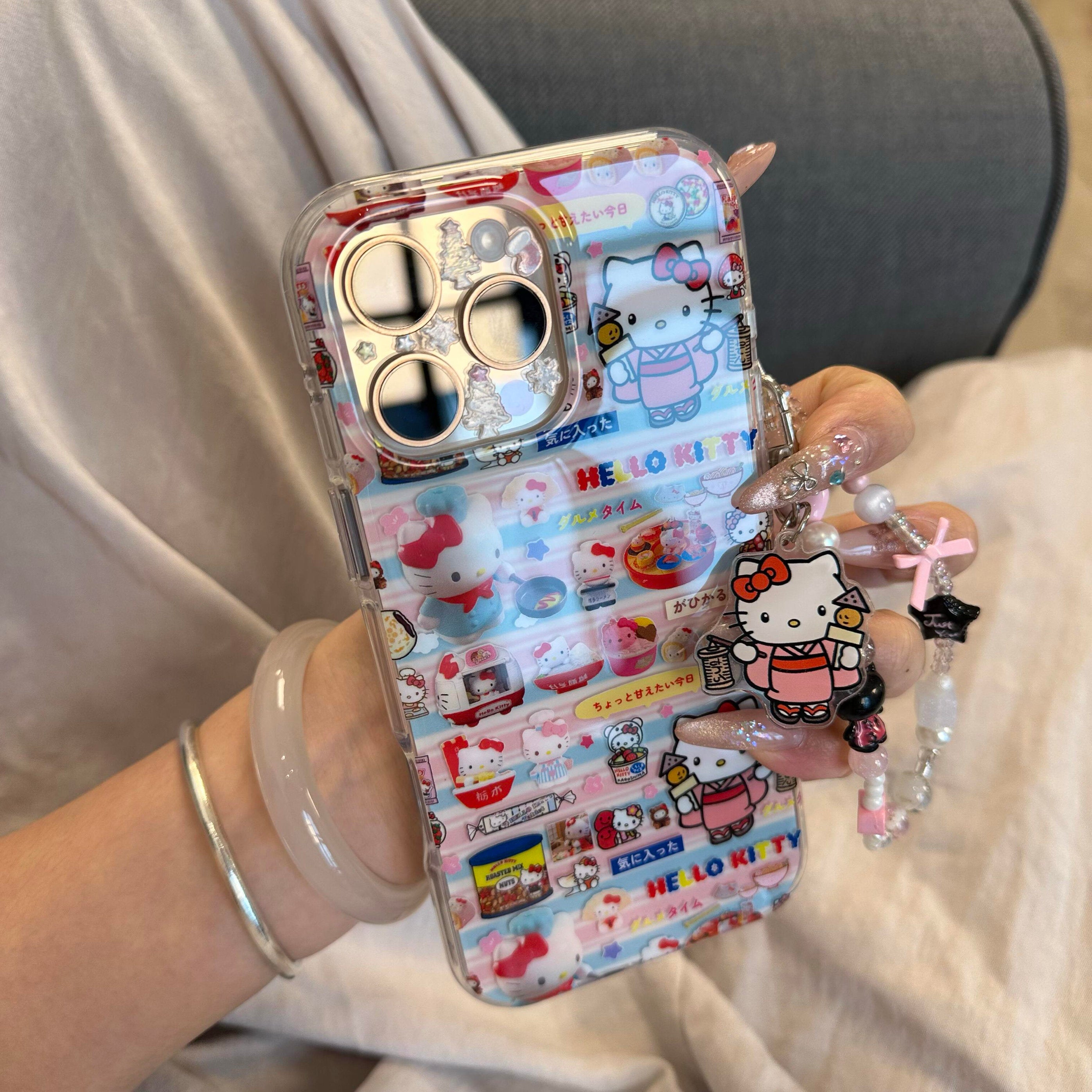 Ameigas Sushi Kitty Case - Glittery Sushi & Kimono Design with Detachable Charm