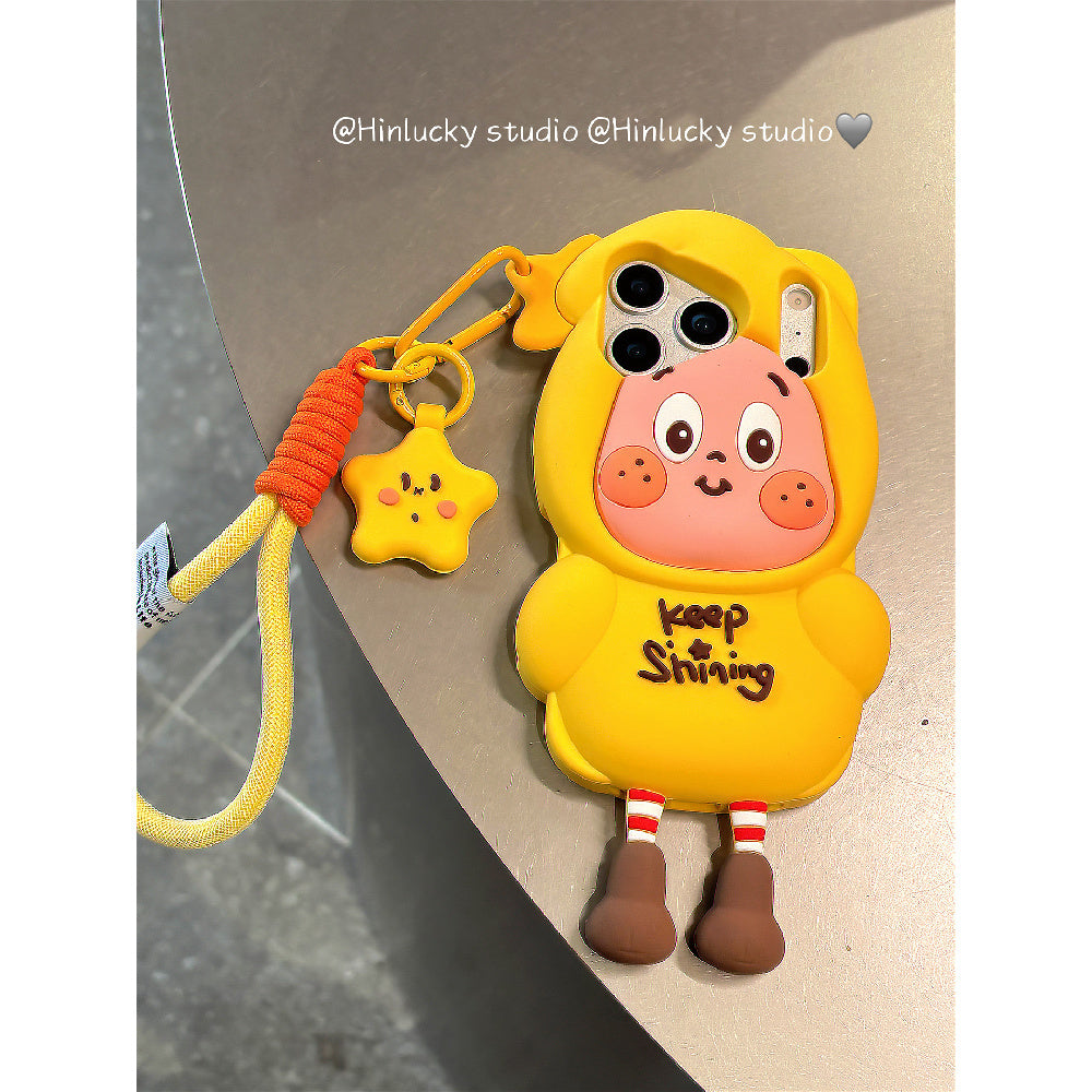 Ameigas Star Boy Pop-Out Case - 3D Cartoon Character with Detachable Strap & Full Guard