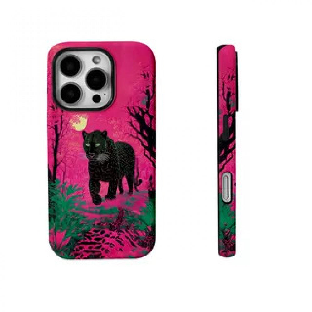 Ameigas Black Panther Oil Painting Dual-Layer Protective Phone Case