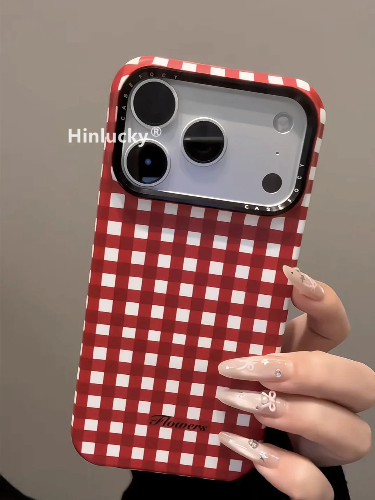 Ameigas Carnival Bloom Case - Spinning Gingham Flower MagSafe Cover - Ameigas