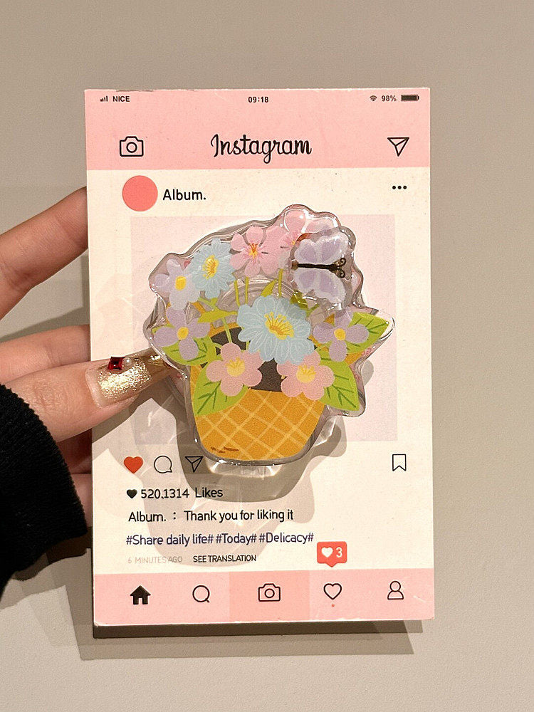 Ameigas Spring Bloom Basket Case - Spinning Floral Arrangement & Magnetic Stand Cover