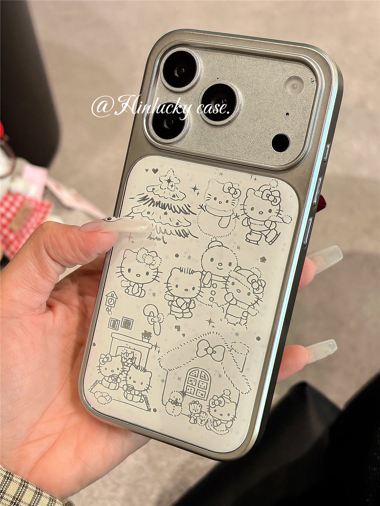 Ameigas Frosty Tale Case - Sparkling Snowman Kitty Electroplated Cover