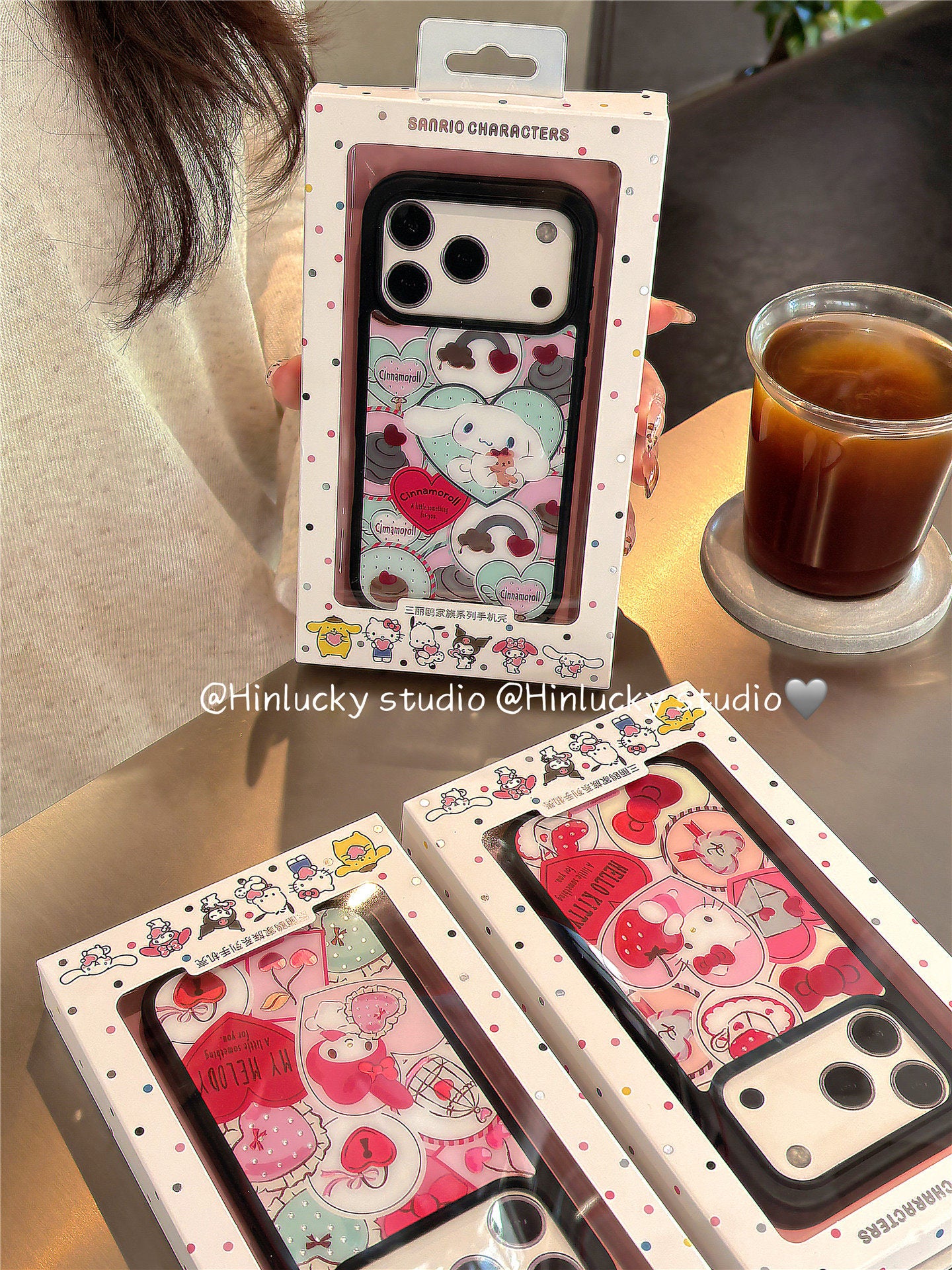 Ameigas Sanrio Heart Gold-Plated Magnetic Protective Phone Case