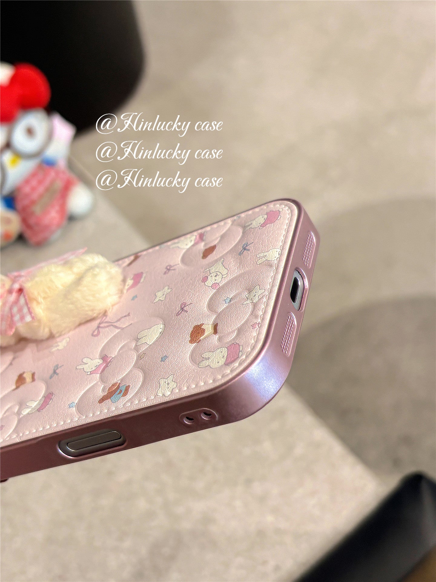 Ameigas Dreamy Bunny Strap Case - Plush Starry Rabbit with Detachable Lanyard Cover