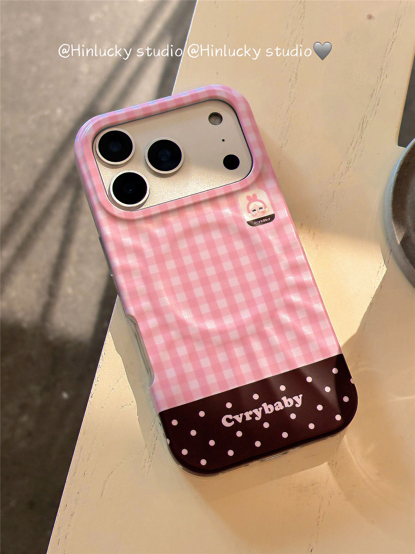 Ameigas Playful Cartoon Plaid Polka Chick & Bunny Magnetic Stand Phone Case