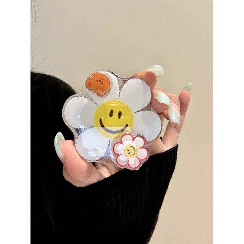 Ameigas Mirror Sunflower Bear Case - Reflective Design with Flip-Out Stand & Soft Protection