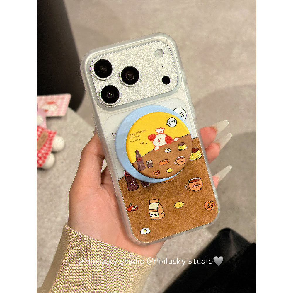 Ameigas Doodle Pup Tea-Time Case - Puppy & Pastry MagSafe Skin-Feel Cover