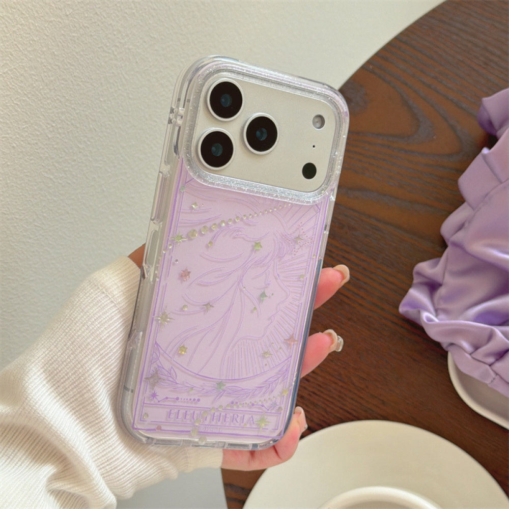 Beautiful Ins Style Gold-Plated Goddess Tears Compatible with iPhone 16/17 Pro Max Case 14 Apple 15 Chain