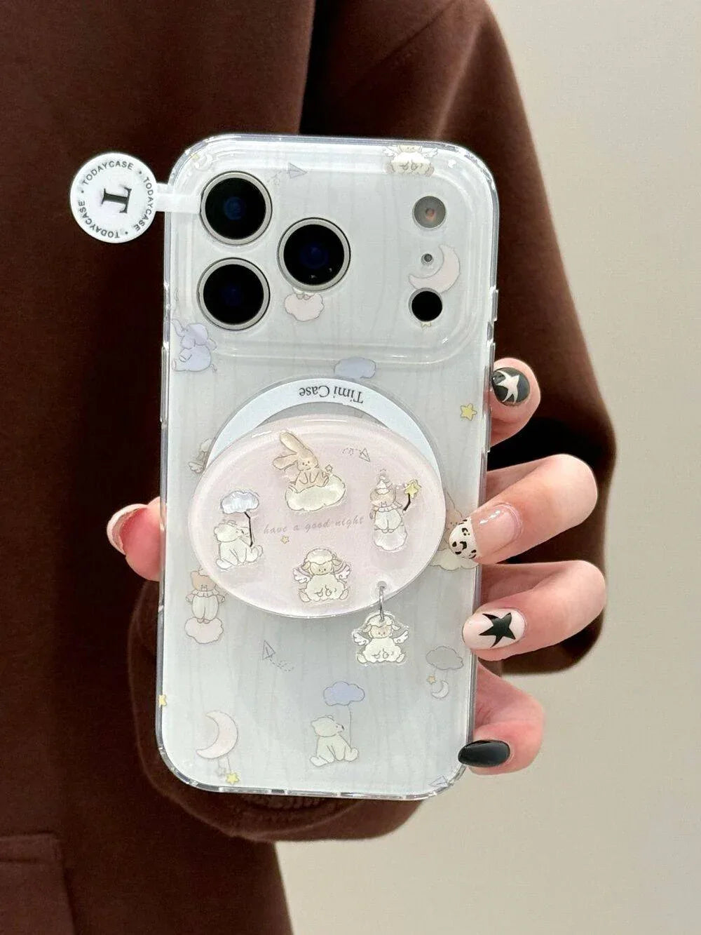 Ameigas Animal Nightcap Case - Cute Sleeping Animal Print with Magnetic Kickstand & Dual-Layer Armor - Ameigas