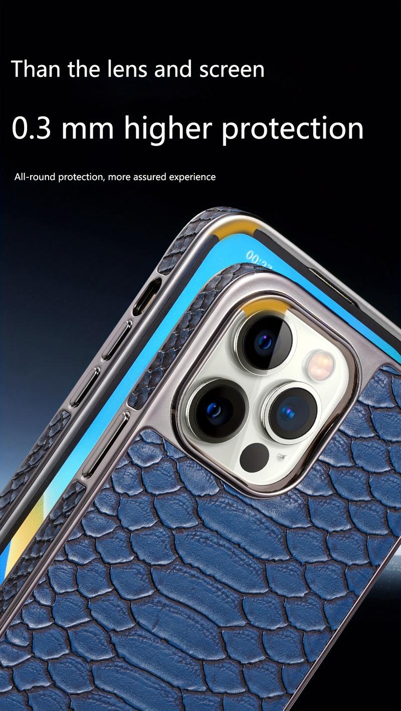 Ameigas Vegan Faux Leather Snake Skin Protective Phone Case