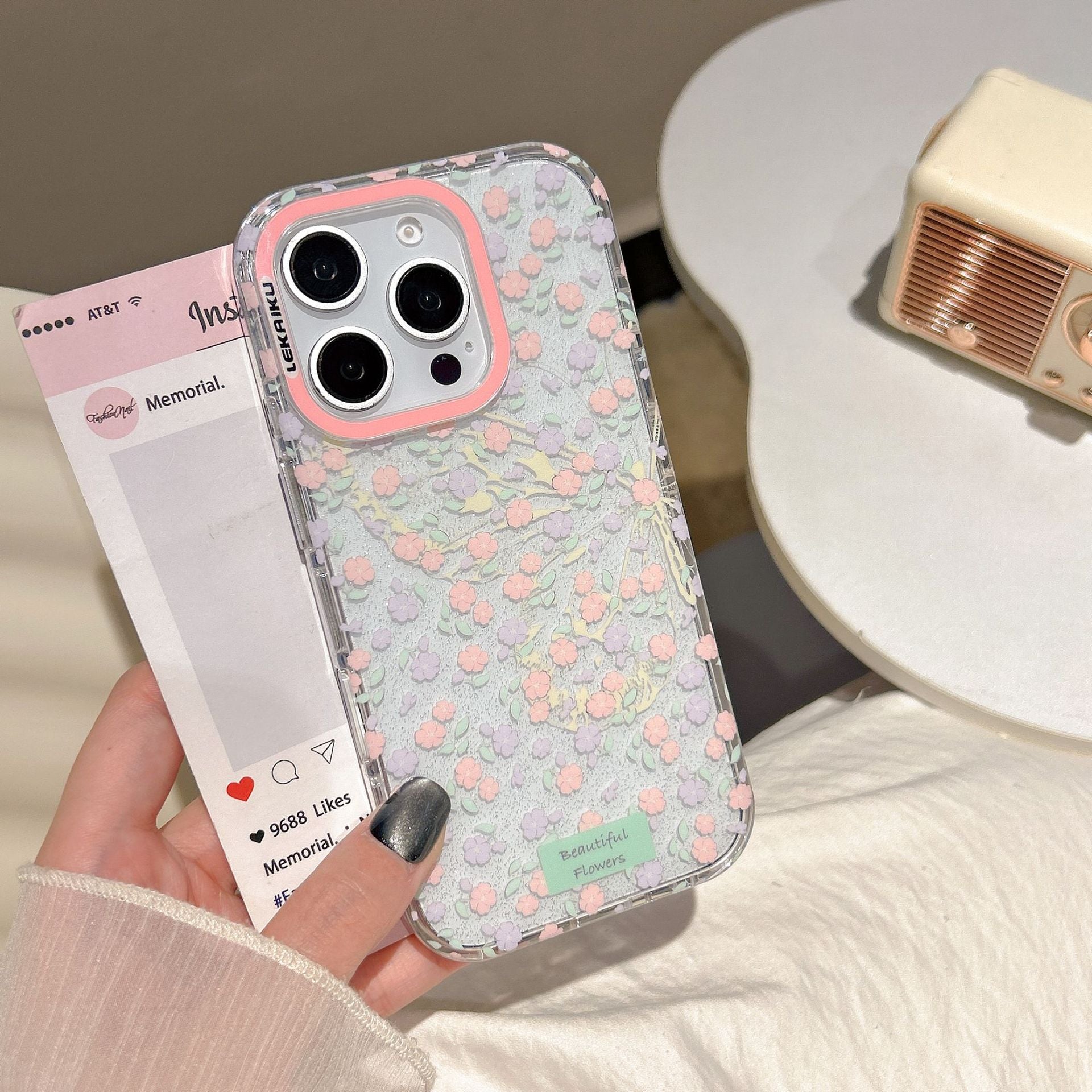 Ameigas Full Screen Flowers & Butterflies Protective Phone Case