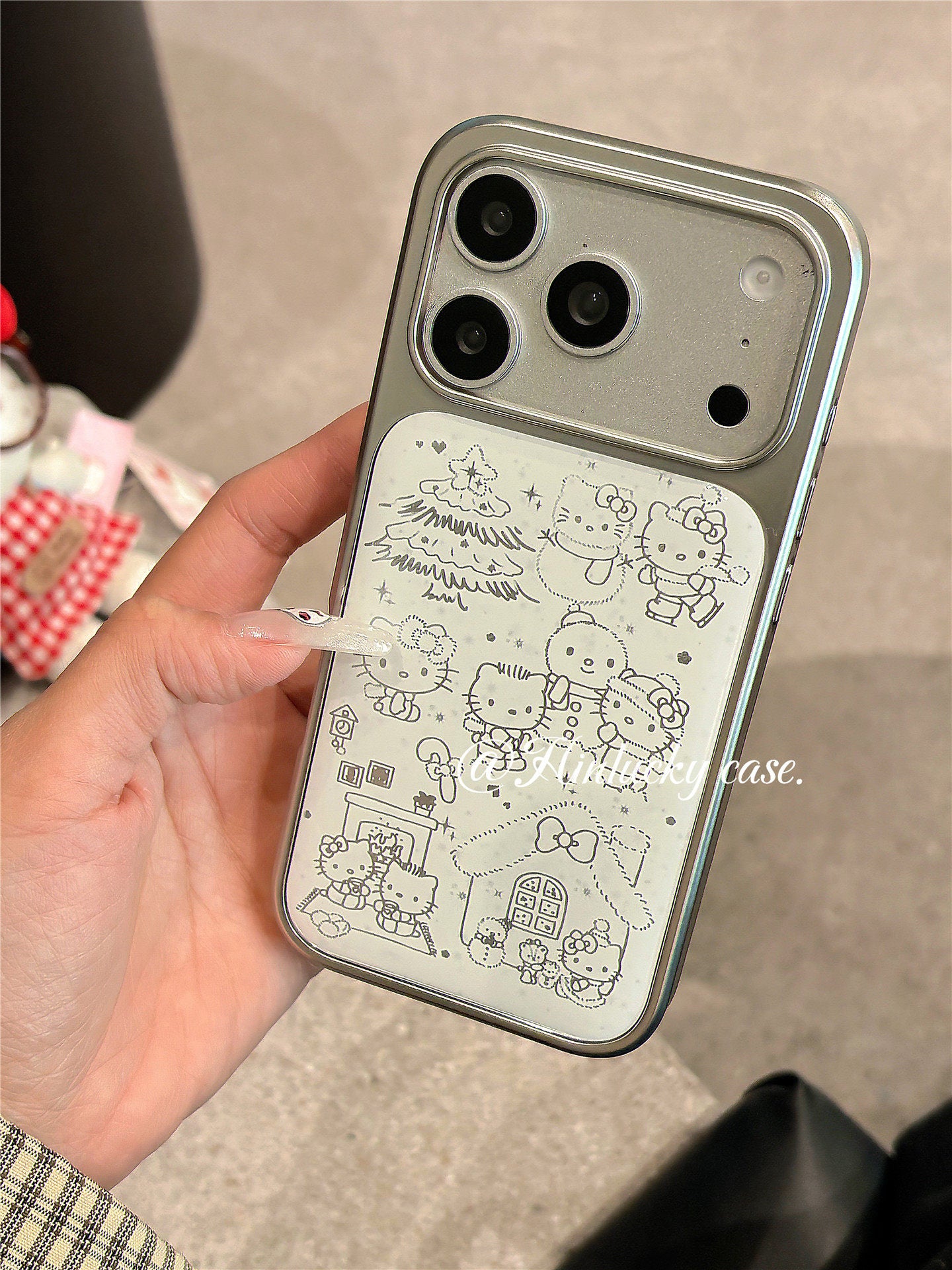 Ameigas Frosty Tale Case - Sparkling Snowman Kitty Electroplated Cover