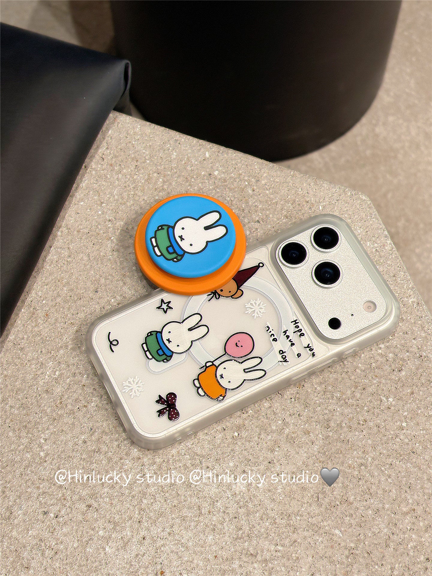 Ameigas Miffy-Inspired Stand Case - Japanese Korean Cute Bunny MagSafe Cover