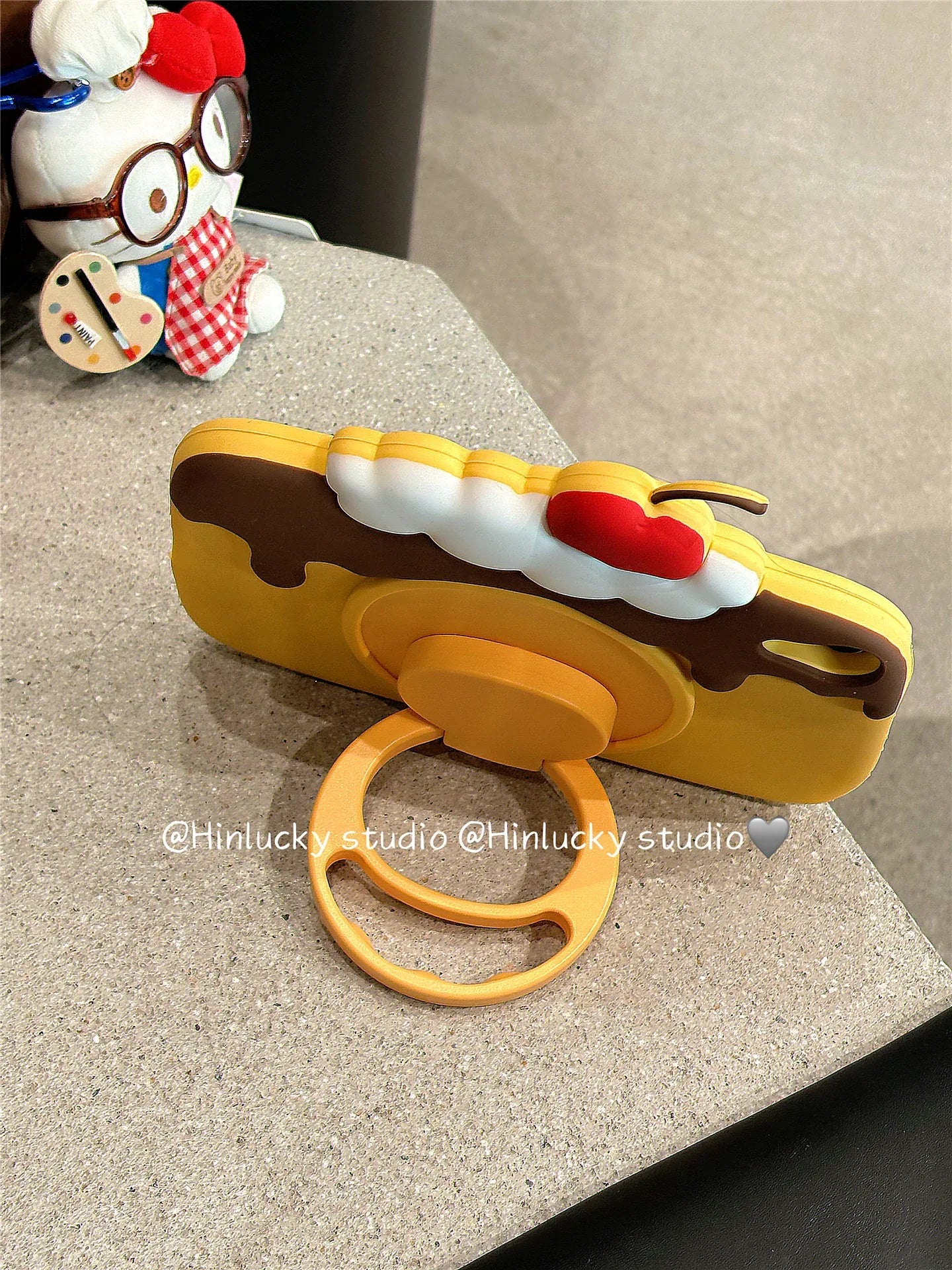 Ameigas Cherry Pudding Rotating Stand Case - Korean Style 360° Swivel Cover for iPad - Ameigas