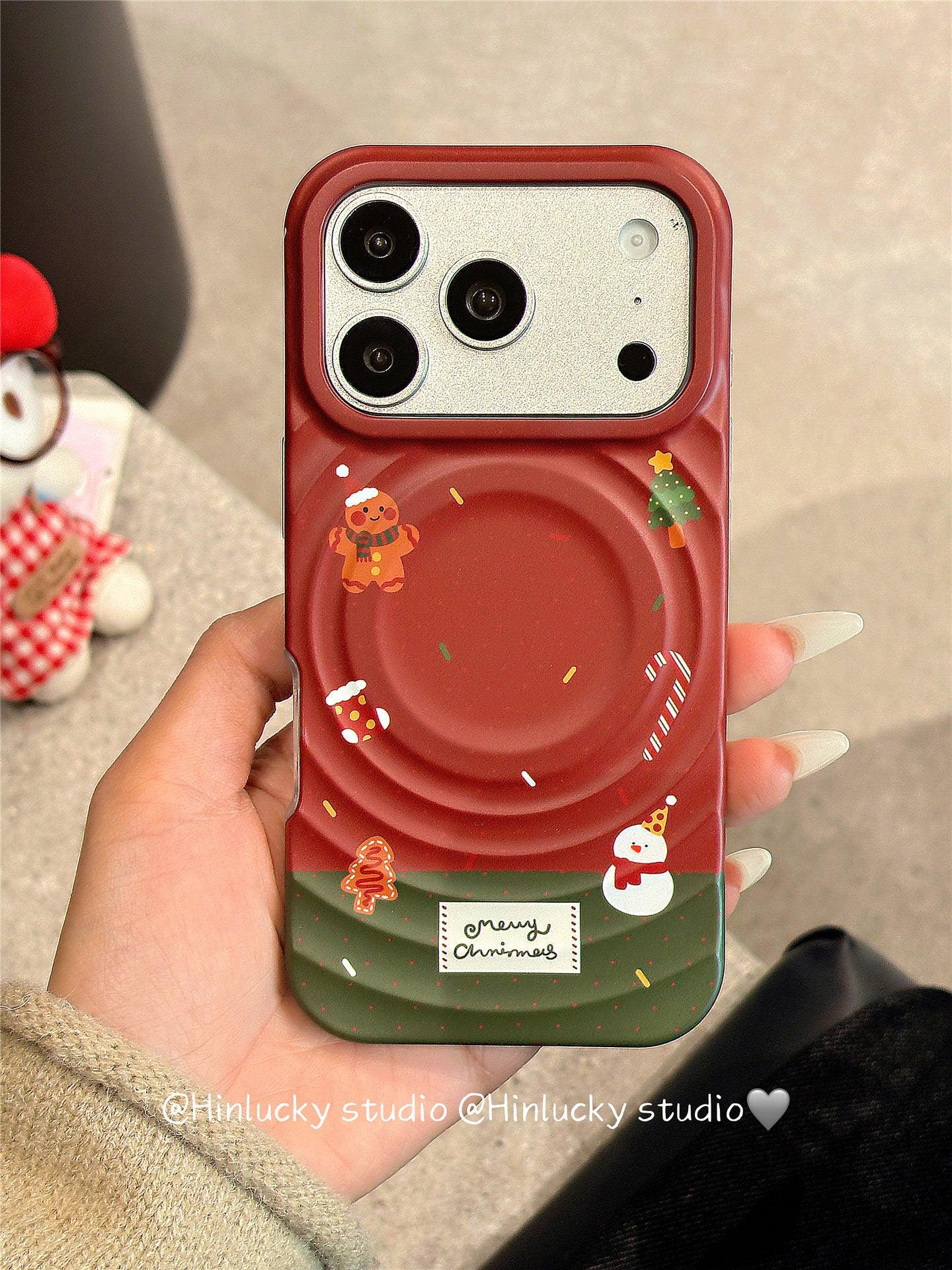 Ameigas Christmas Cat Sock Case | Festive Holiday MagSafe Stand Cover - Ameigas