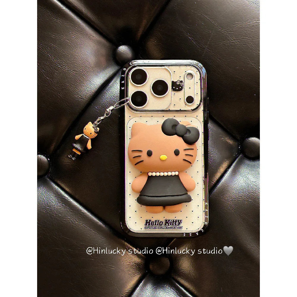 Ameigas Chic Cartoon 3D Cat Charm Full-Cover Phone Case - Ameigas