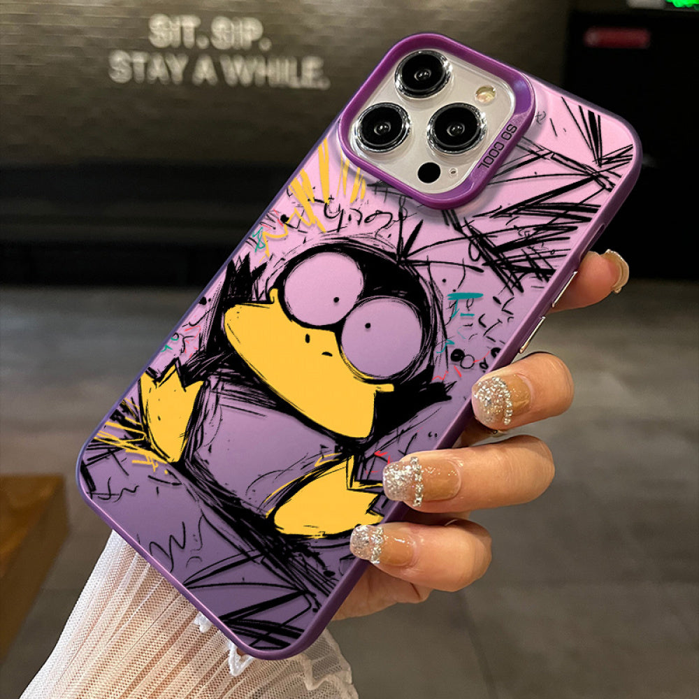 Ameigas Line Art Duck Cartoon Phone Case Soft Shockproof Cover