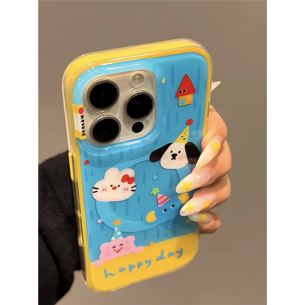 Ameigas Wobble Buddy Case - Bobbling Yellow Star Animal MagSafe Cover for iPhone