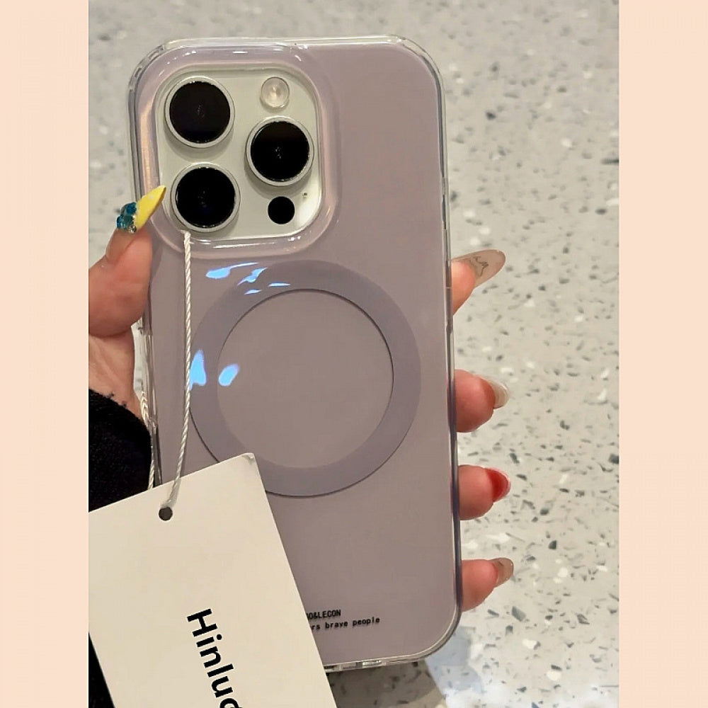 Ameigas Misty Ellie Stand Case - Minimalist Grey Lavender Elephant MagSafe Cover