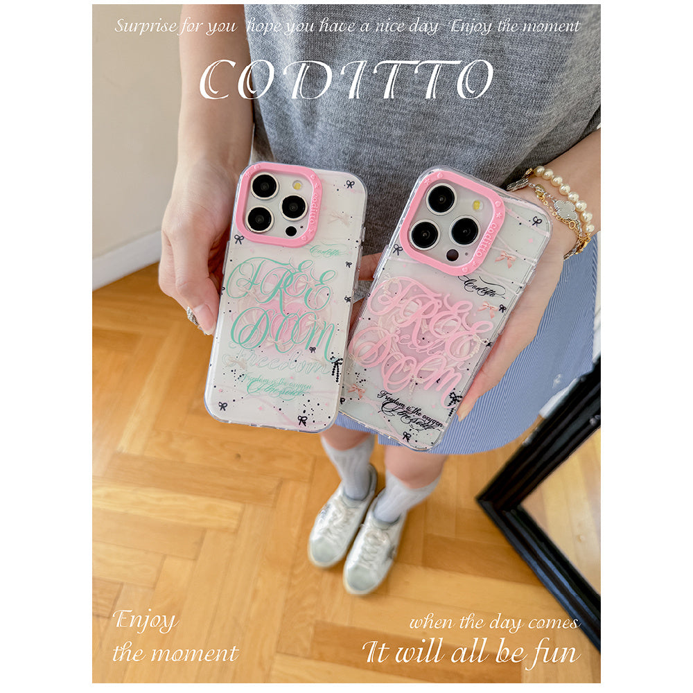 Ameigas Mint Garden Double-Layer Floral Case for iPhone 17 Pro Max / 16 Pro Max / 15 Pro / 14 / 13 – Ins Style Art Phone Cover