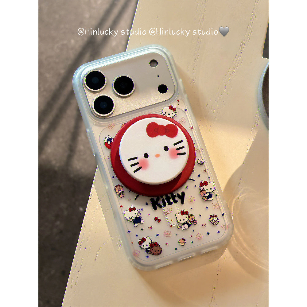 Ameigas Paw-Soft Touch Stand Case - Japanese Korean Cute Kitty MagSafe Cover