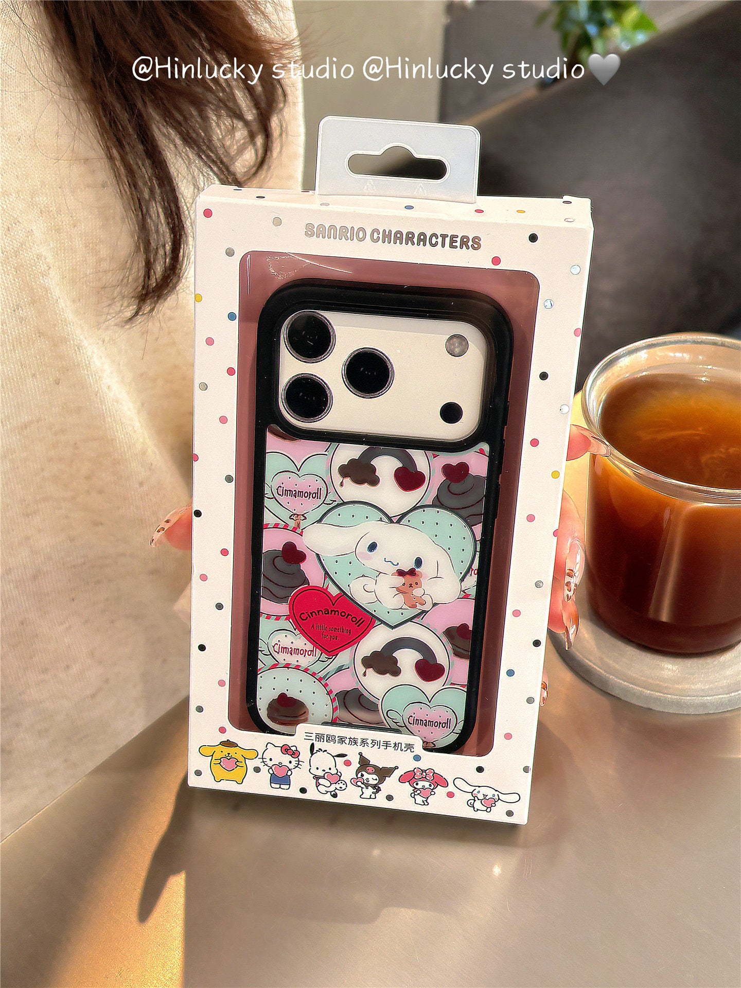 Ameigas Sanrio Heart Gold-Plated Magnetic Protective Phone Case