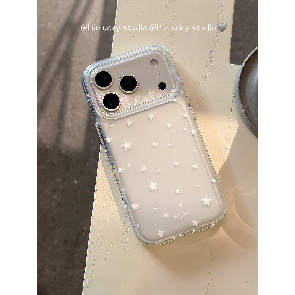 Ameigas Starry Frost Case - IMD Matte MagSafe Cover with Detachable Pompom Strap