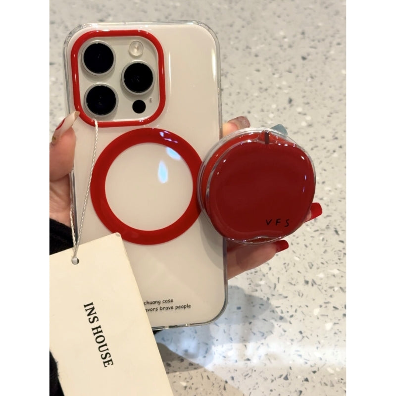 Ameigas Minimalist Red Magnetic Stand Protective Case