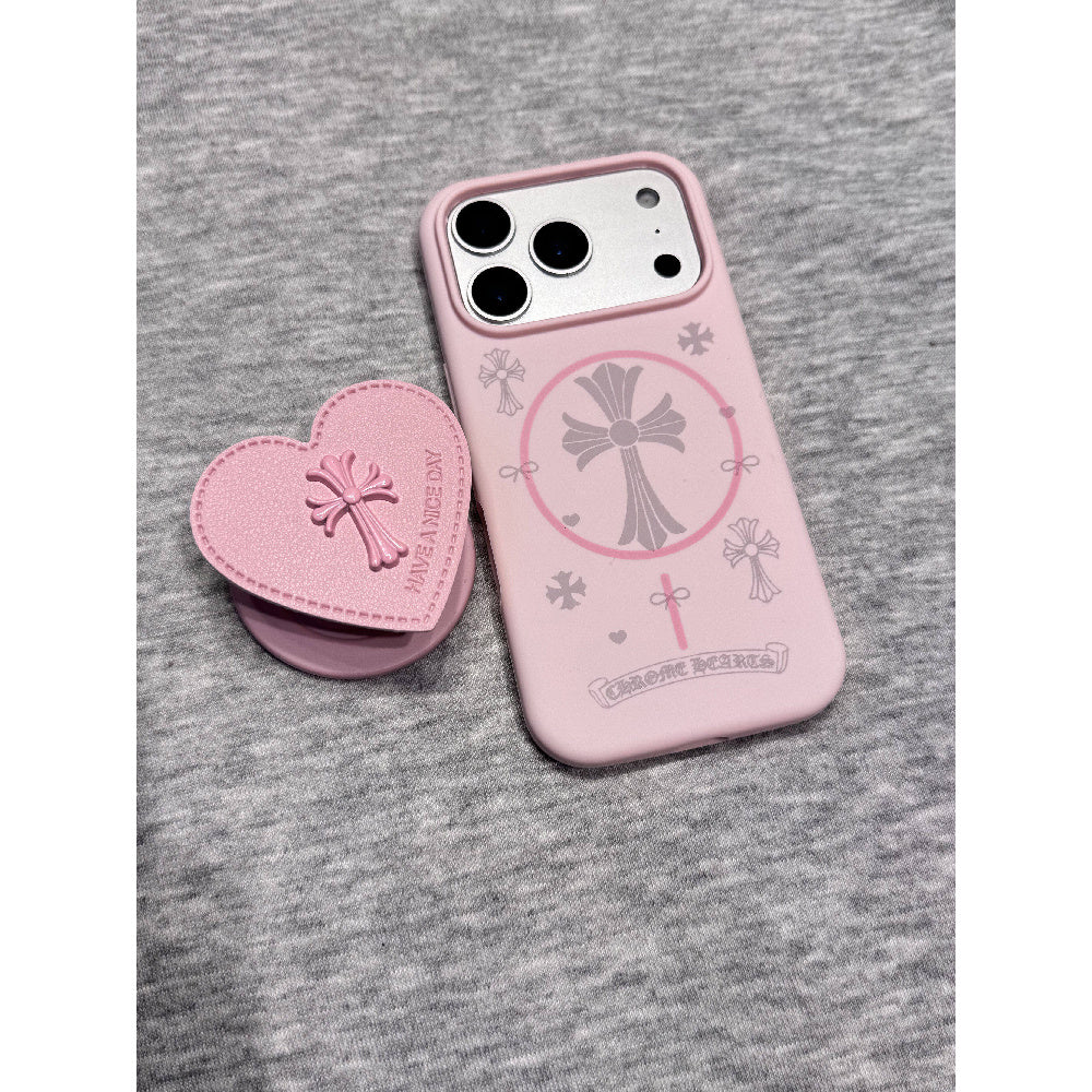 Ameigas Sweet Punk Case - Silicone with Chrome Hearts Cross Design & MagSafe