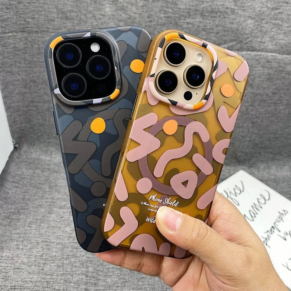 Ameigas Graffiti Matte Magnetic Full-Cover Protective Phone Case