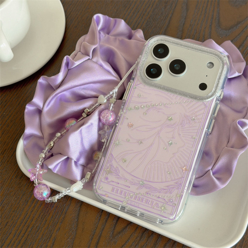 Beautiful Ins Style Gold-Plated Goddess Tears Compatible with iPhone 16/17 Pro Max Case 14 Apple 15 Chain