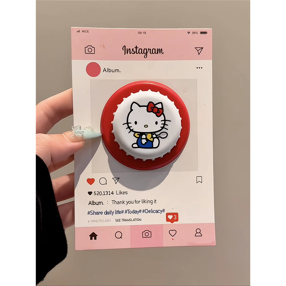 Ameigas Snack Lid Kitty Stand Case - Cute Cat & Bottle Cap MagSafe Cover for iPhone