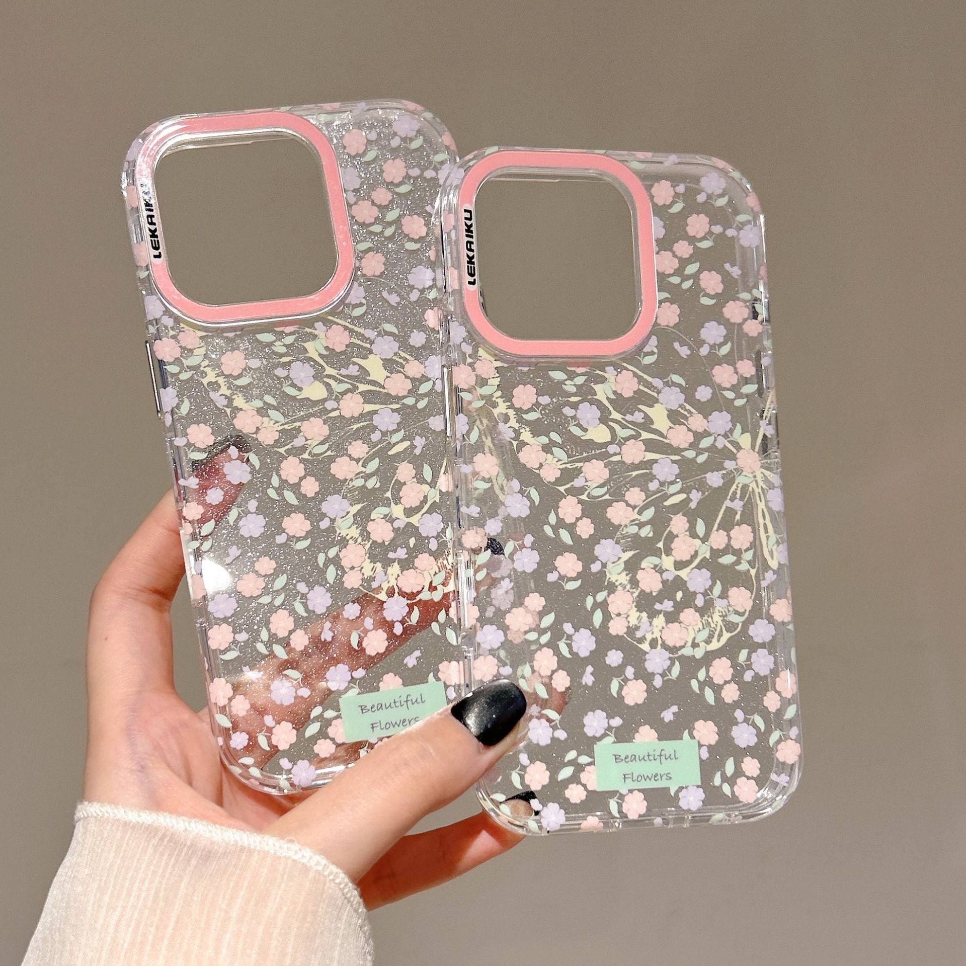 Ameigas Full Screen Flowers & Butterflies Protective Phone Case