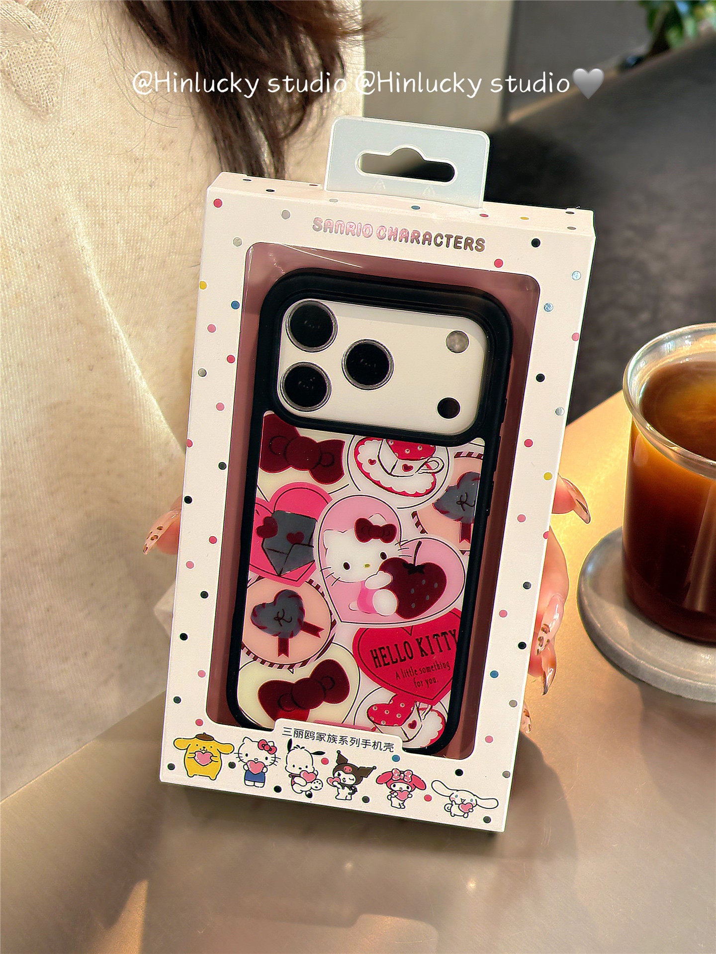 Ameigas Sanrio Heart Gold-Plated Magnetic Protective Phone Case