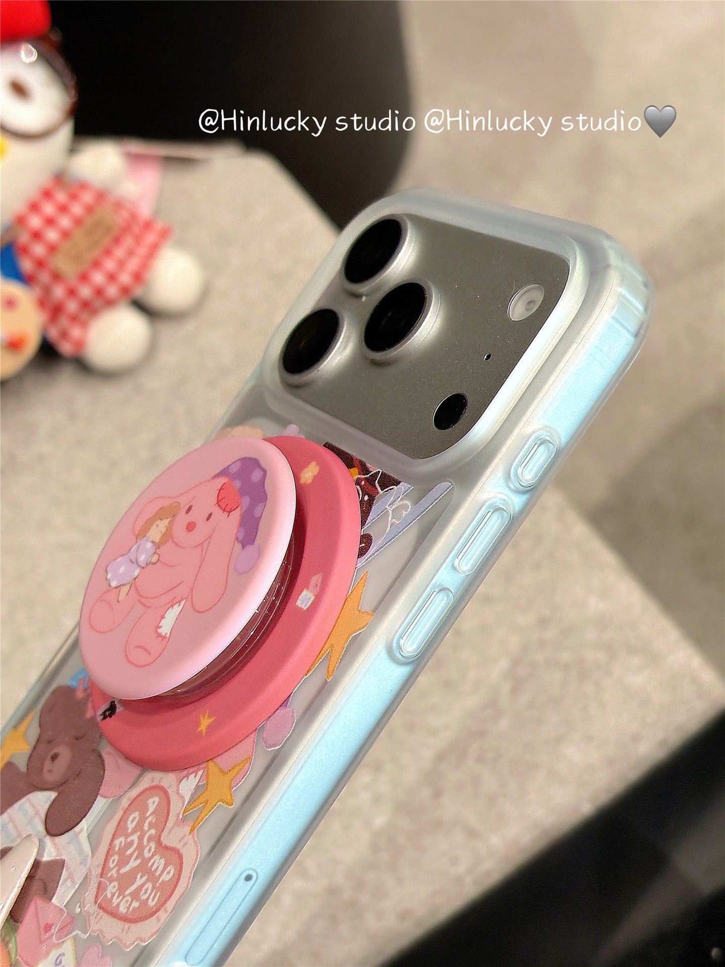 Ameigas Plush Buddy Stand Case - Japanese Korean Doll MagSafe Velvet Cover