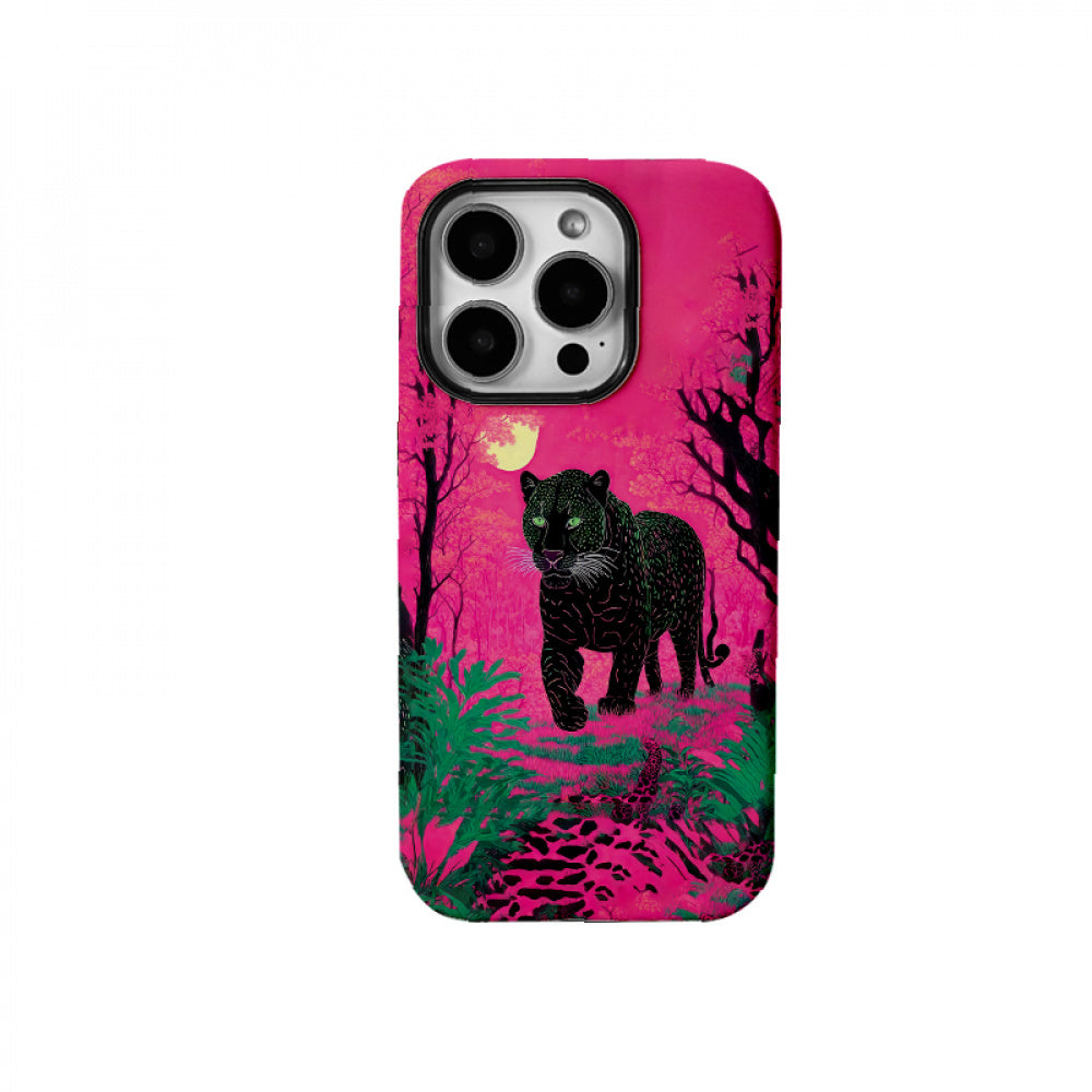 Ameigas Black Panther Oil Painting Dual-Layer Protective Phone Case
