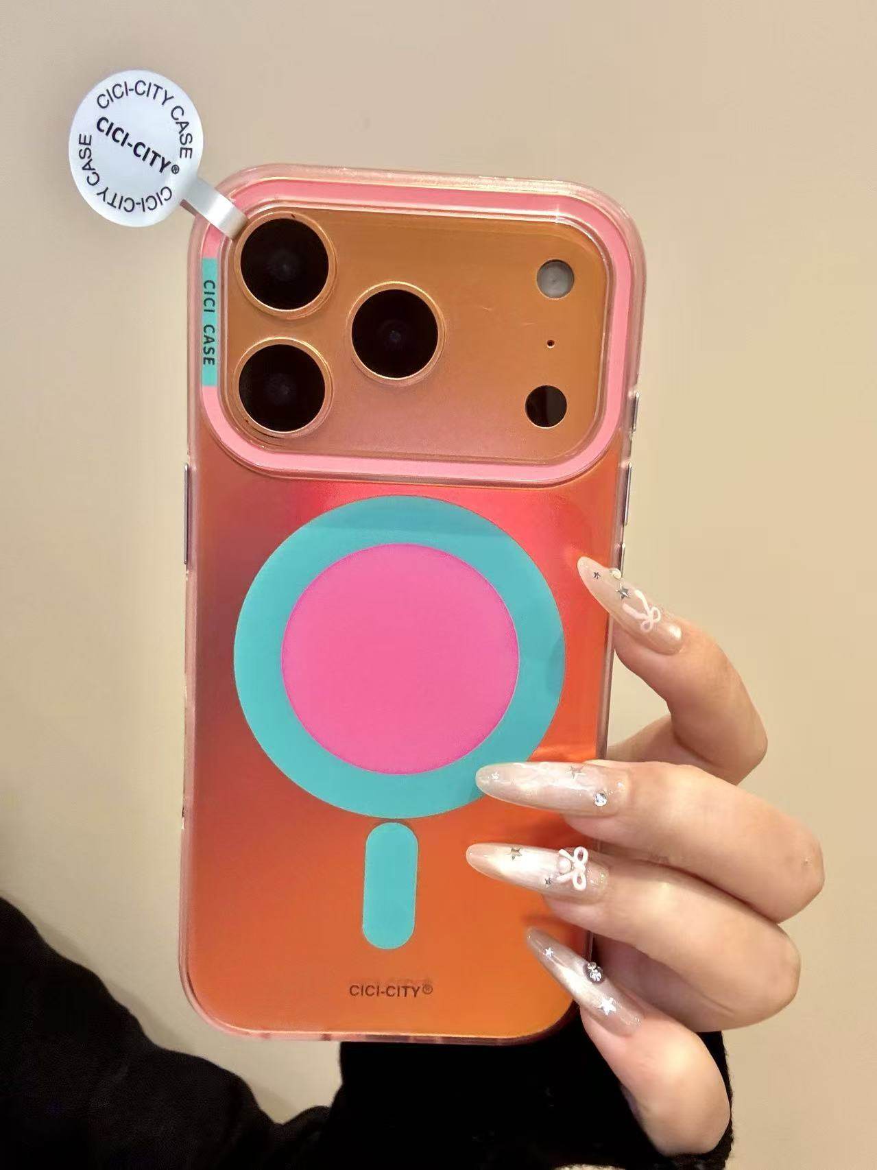 Ameigas Dopamine Aurora Case - Vivid Multicolor MagSafe Charging Cover