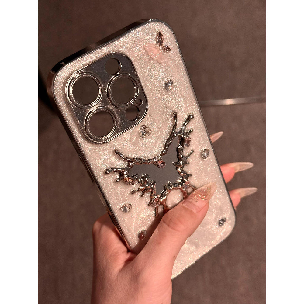 Ameigas Luxe Butterfly Mirror Jelly Phone Case