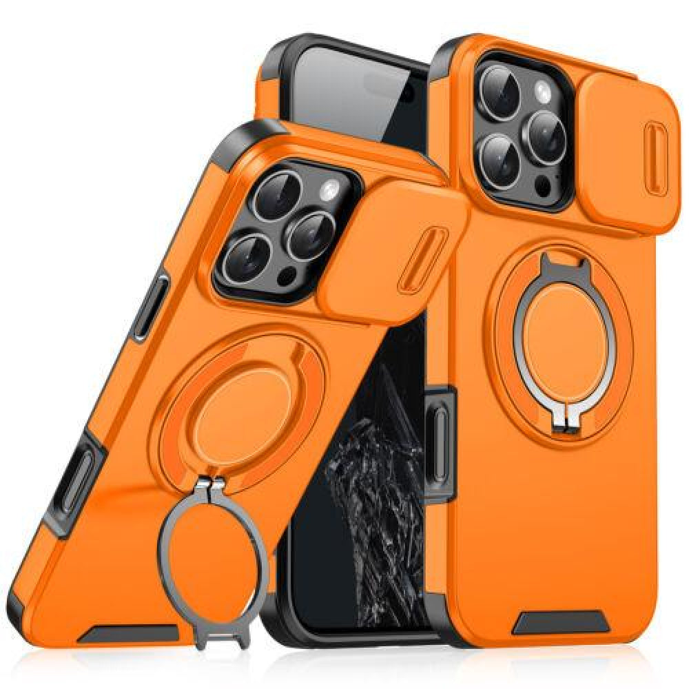 Ameigas Slide Camera Cover Rugged Phone Case with Ring Stand