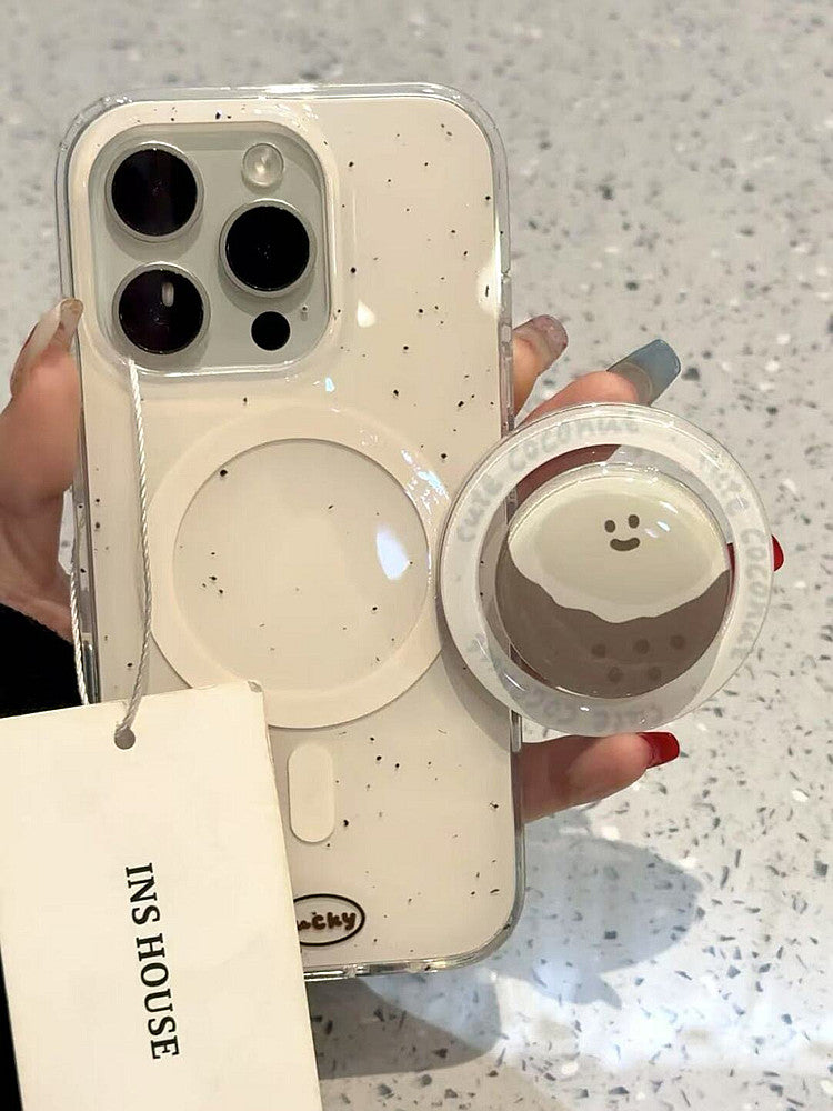 Ameigas Minimal Ink-Splash Coconut Magnetic Stand Protective Case