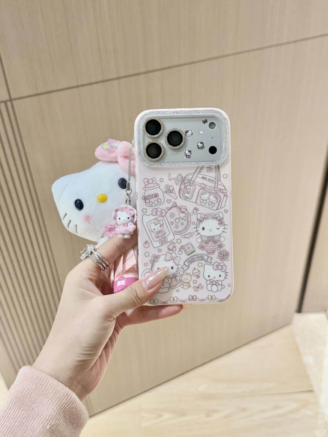 Ameigas Luxury KT Cat Handbag Illustration Phone Case