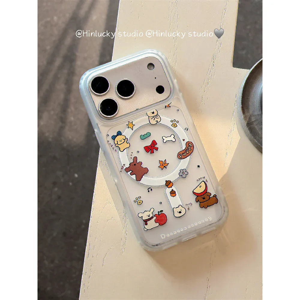 Ameigas Cute Puppy Magnetic Stand Phone Case - Ameigas