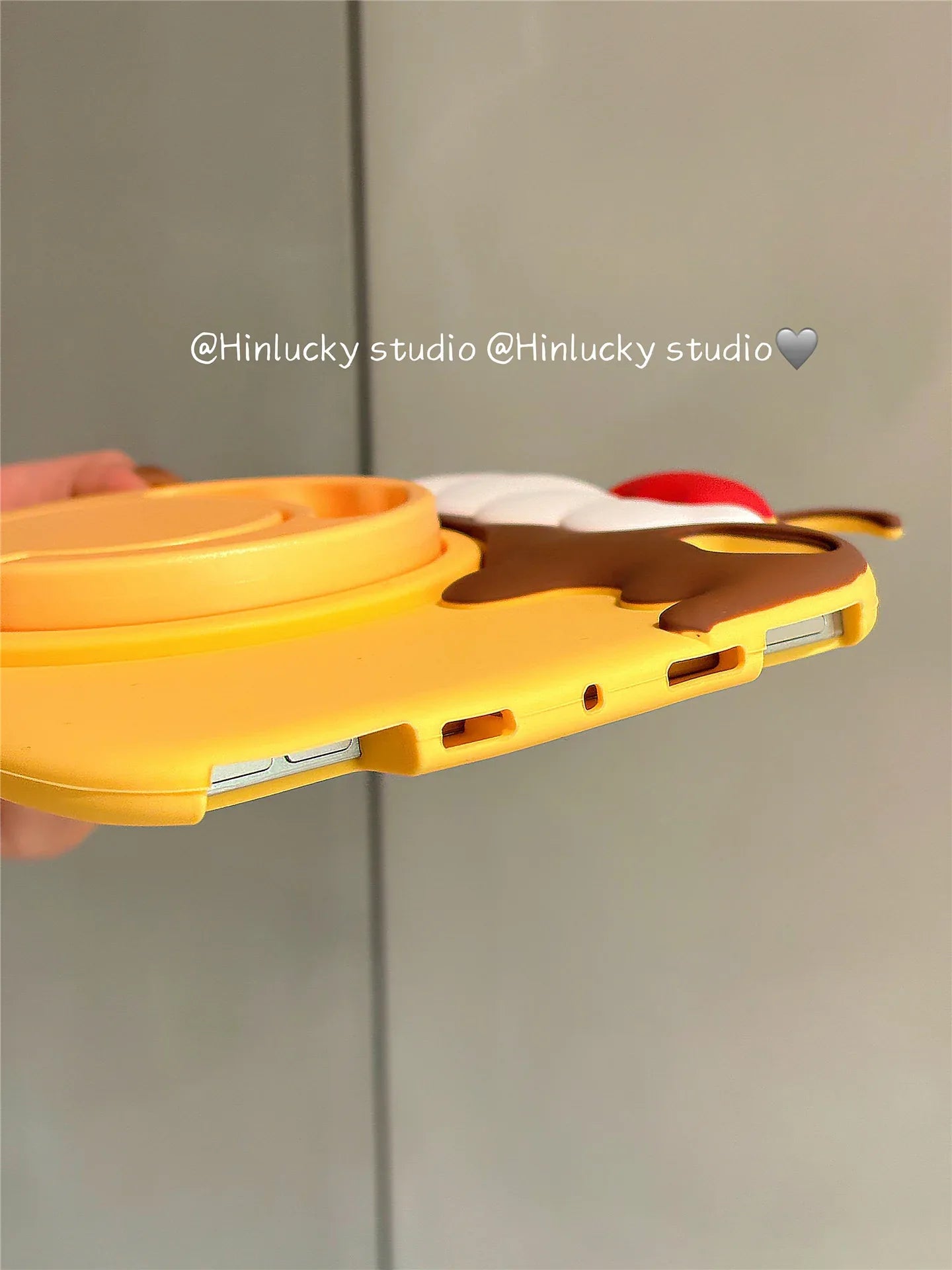 Ameigas Cherry Pudding Rotating Stand Case - Korean Style 360° Swivel Cover for iPad - Ameigas