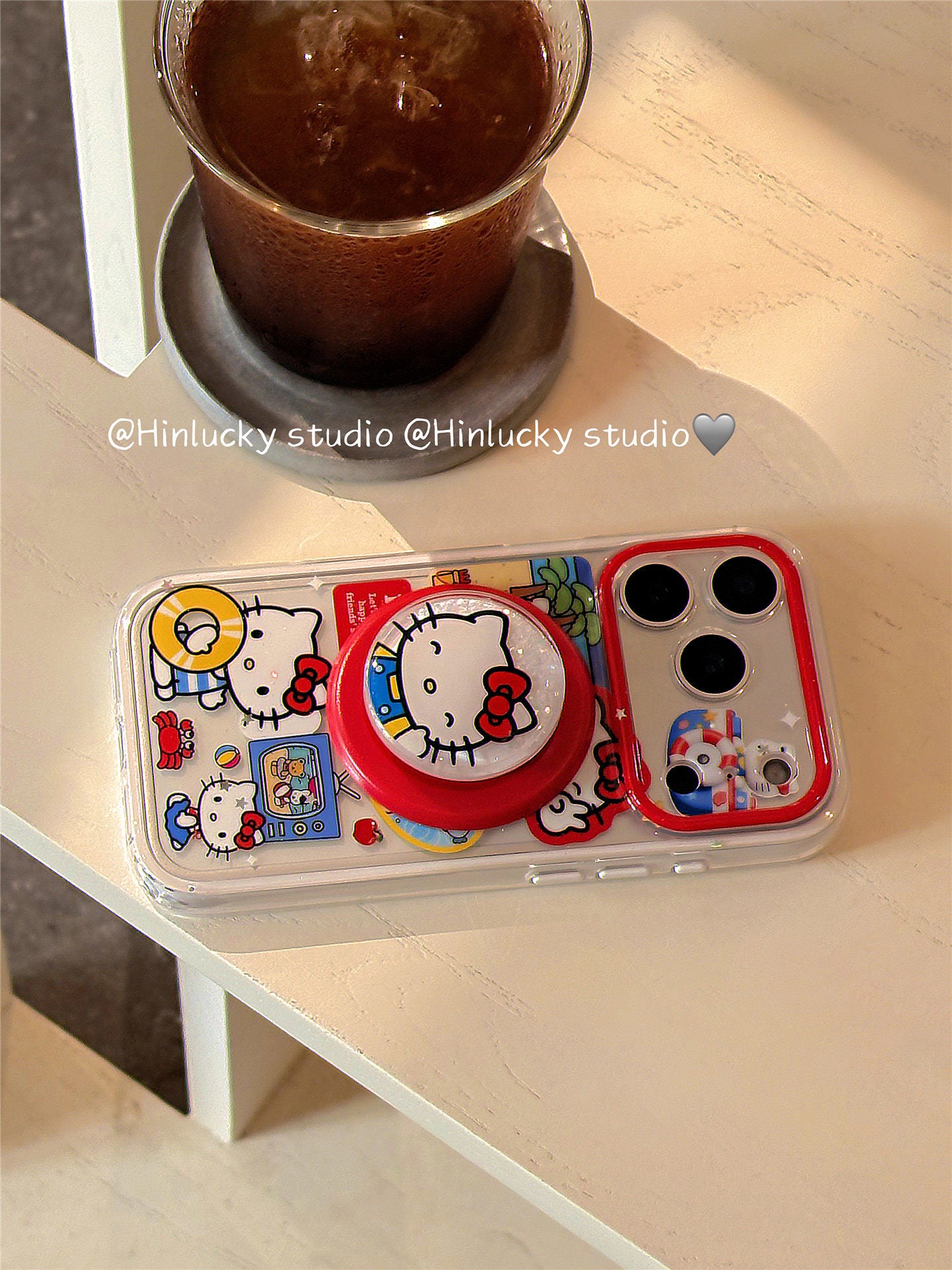 Ameigas GlitterGlide Kitten Case - Liquid Glitter Cat MagSafe Stand Cover for iPhone