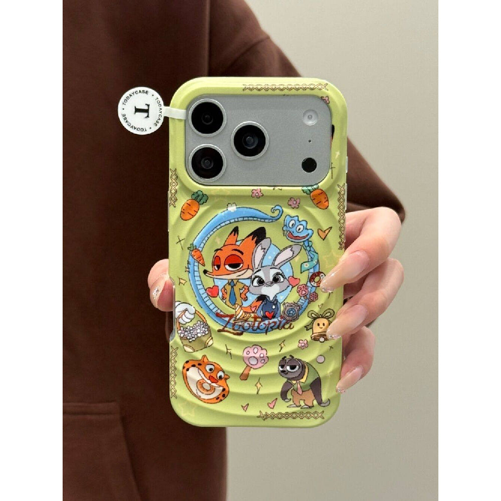 Ameigas Zootopia Partner Case - Judy Hopps & Nick Wilde Duo Design with 2-in-1 Magnetic Stand