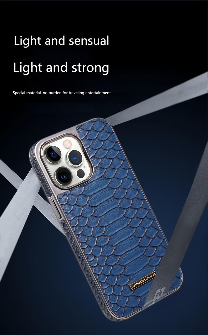 Ameigas Vegan Faux Leather Snake Skin Protective Phone Case